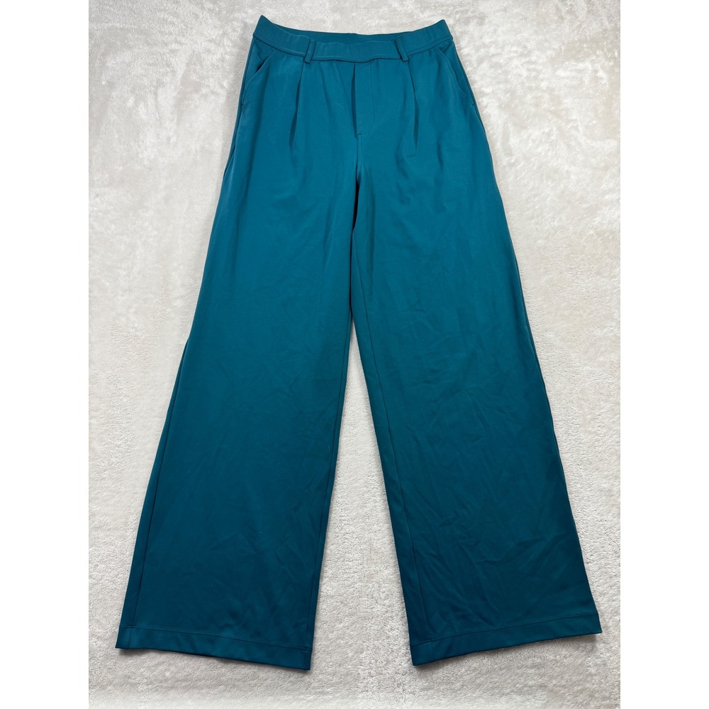 Halara Womens Wide Leg High Waisted Teal Pants M Tall Meas: 27x30.5